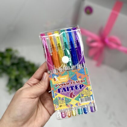 Ручки гелеві Глітер 6 шт