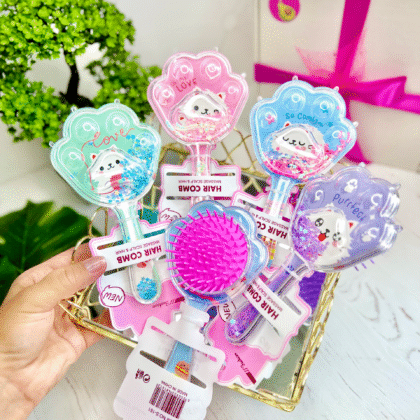 Розчіска Лапка Котик з сипучими блискітками