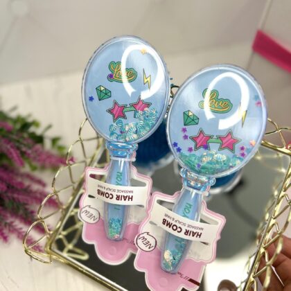 Розчіска з блискітками Love синя