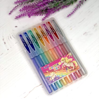 Ручки гелеві глітерні 8 шт