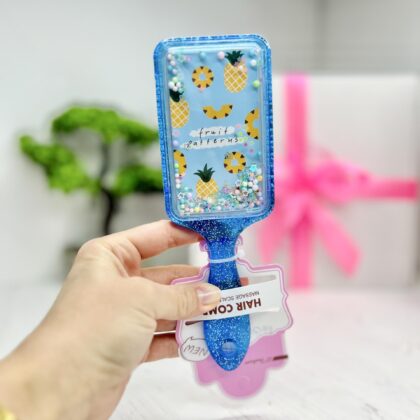 Розчіска з блискітками та кульками Фрукти синя