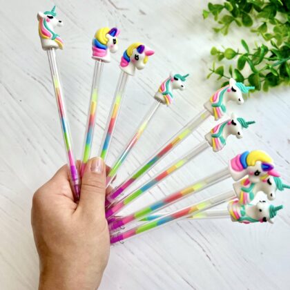 Ручка гелева різнокольорова Єдиноріг