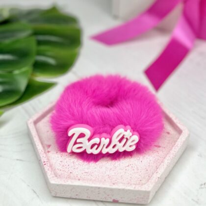 Резинка-пушок Барбі малинова