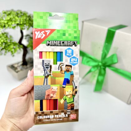 Олівці двосторонні Майнкрафт Yes на 24 кольори/12 шт Minecraft