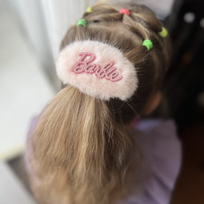 Заколка-пушок Барбі світло-рожева