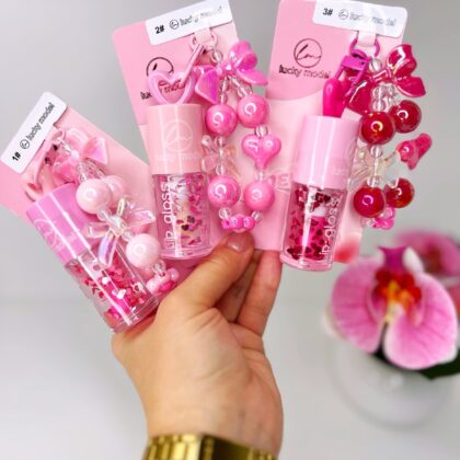 Блиск для губ з брелоком 2в1