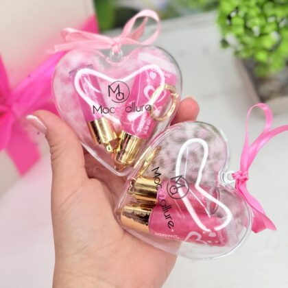 Набір Серце Леопард блиски для губ
(2шт) + брелок-пушок