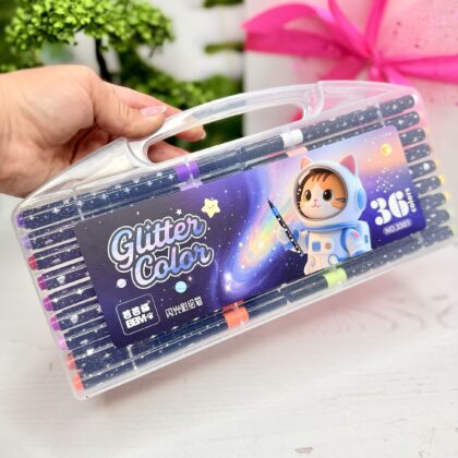 Набір маркерів Glitter Color «Котик» глітерні з блискітками, 36 кольорів