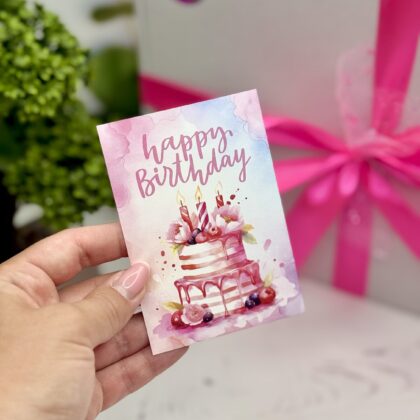 Листівка міні «Happy Birthday торт» 7х10 см