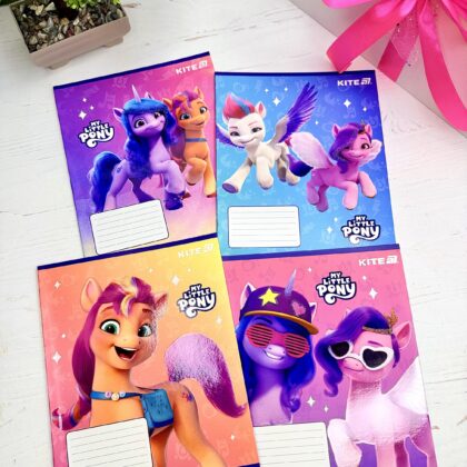 Зошит «My little pony” 12 аркушів в косу лінію "Kite" обкладинка софт тач + УФ лак (NT26-235)