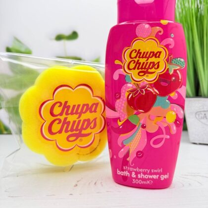Гель для душу полуничка "Чупа Чупс " Chupa Chups + брендована мочалка