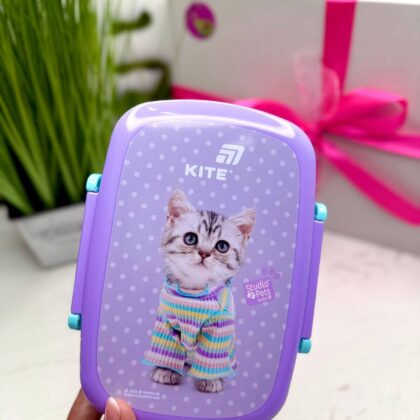Ланчбокс бузковий "Котик" "Kite"