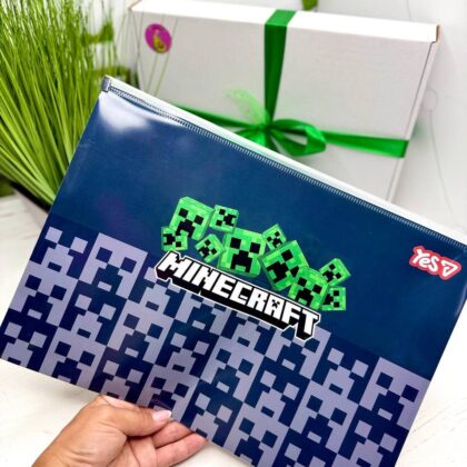 Папка-конверт з бігунком А4 "Майнкрафт Кріпер" "Yes" Minecraft