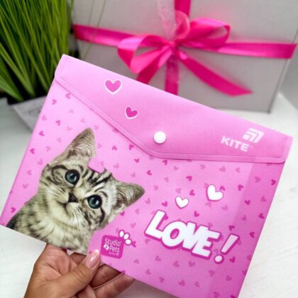 Папка-конверт на кнопці А5 "Котик" "Kite"