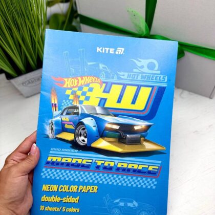 Папір кольоровий неон A4 "Hot wheels" "Kite"