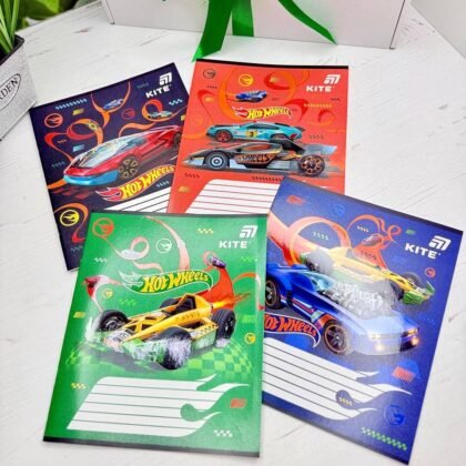 Зошит "Hot wheels" в косу лінію на 12 аркушів+УФ лак (HW26-235)
