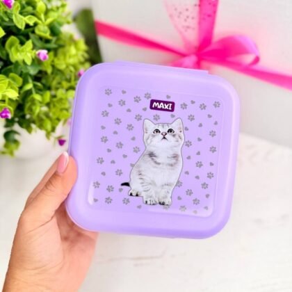 Ланчбокс "Котик" бузковий "Maxi"